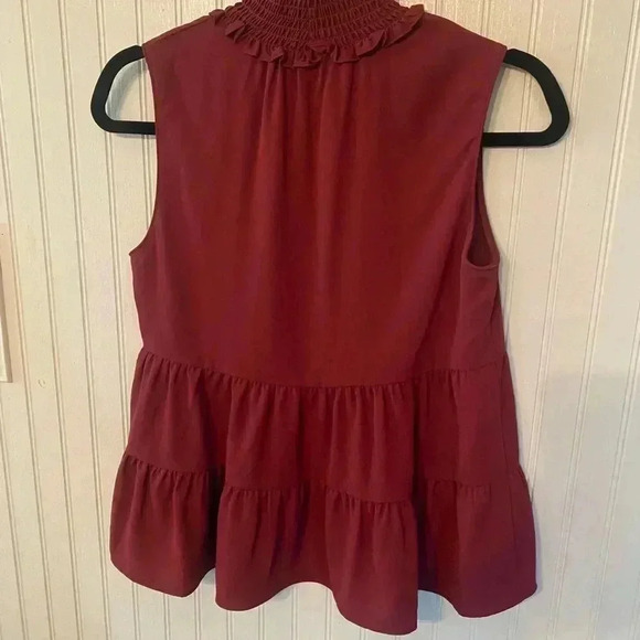 Amanda Uprichard Nadia smocked neck tiered layer blouse - Picture 7 of 10